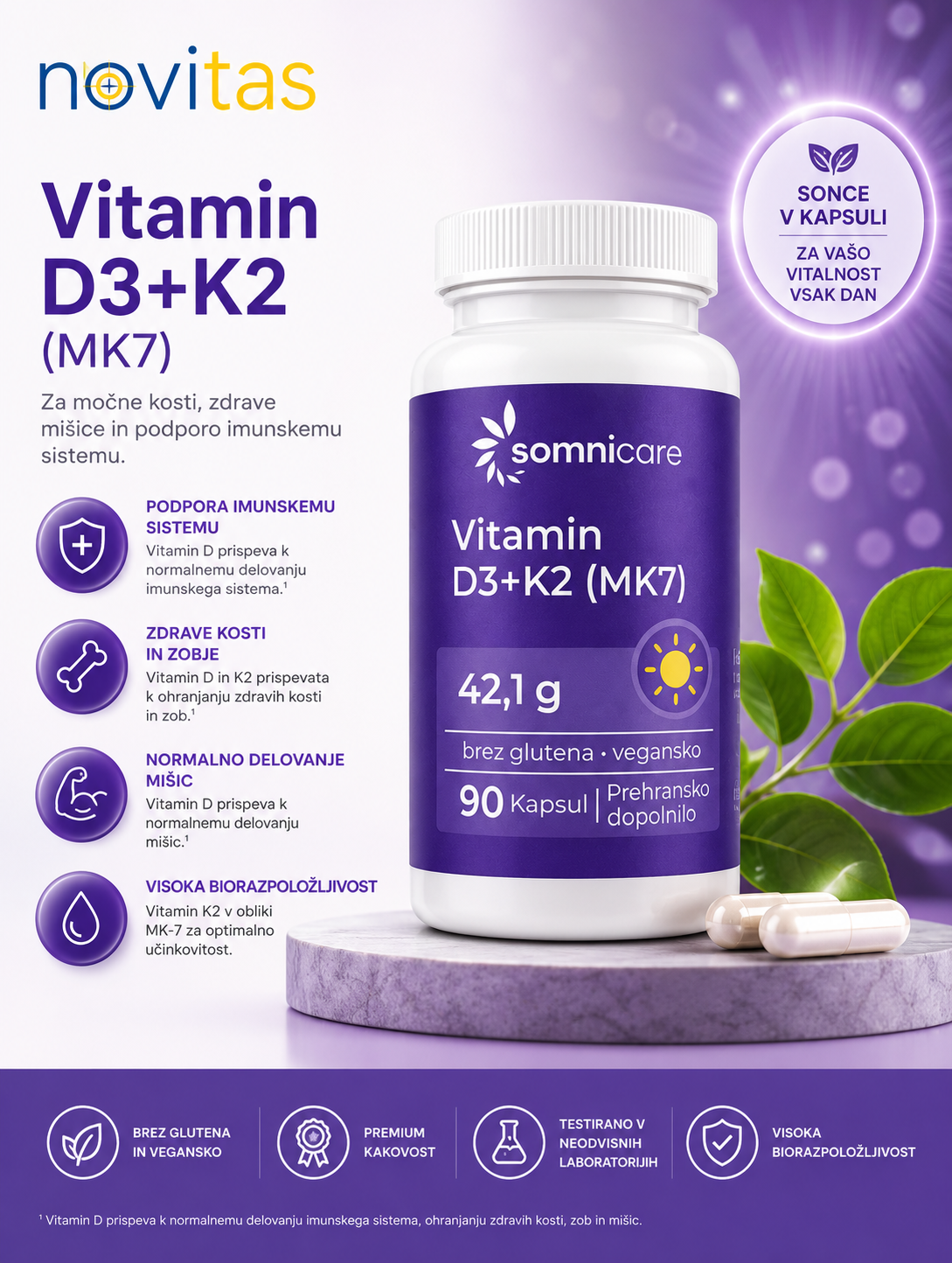 Vitamin D3 + K2 (MK-7)